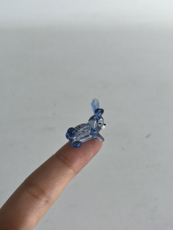 El Yapımı Mini Murano Cam Tavşan Biblo A128-02 - 2