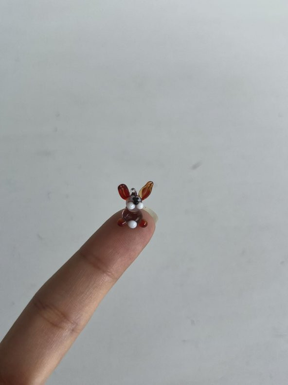 El Yapımı Mini Murano Cam Tavşan Biblo A129-04 - 2