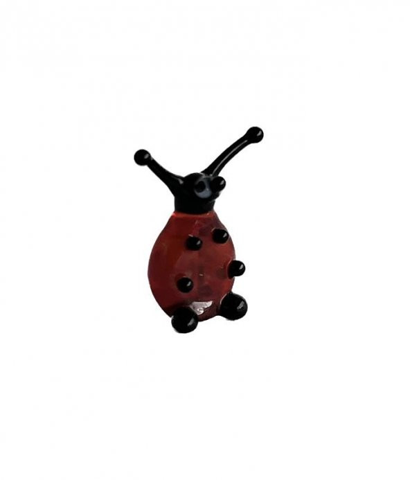 El Yapımı Mini Murano Cam Uğur Böceği Biblo A110-04