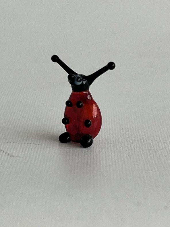 El Yapımı Mini Murano Cam Uğur Böceği Biblo A110-04 - Resim 3