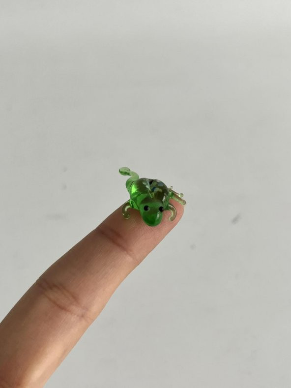 El Yapımı Mini Murano Cam Kurbağa Biblo A112-02 - Resim 2