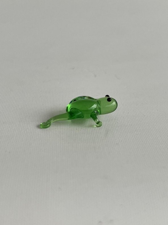 El Yapımı Mini Murano Cam Kurbağa Biblo A112-02 - Resim 4