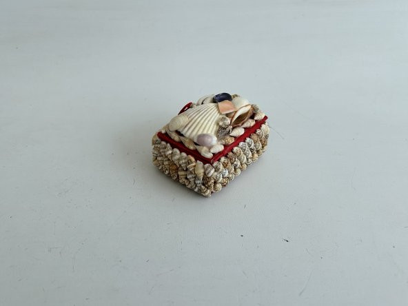 Deniz Kabuğu Kaplamalı Kutu 7x5x4cm - Mücevher Takı Kutusu - 4