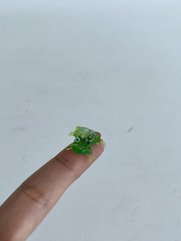 El Yapımı Mini Murano Cam Kurbağa Biblo A113-06 - Resim 2