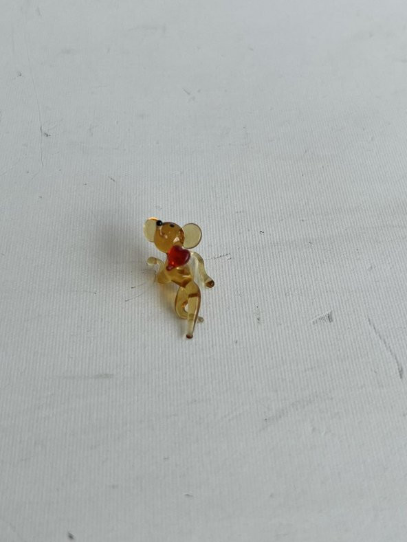 El Yapımı Mini Murano Cam Fare Biblo A115-02 - Resim 3