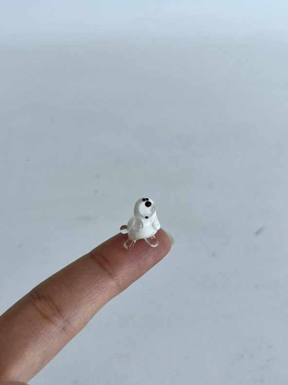El Yapımı Mini Murano Cam Köpek Biblo A117-05 - 2