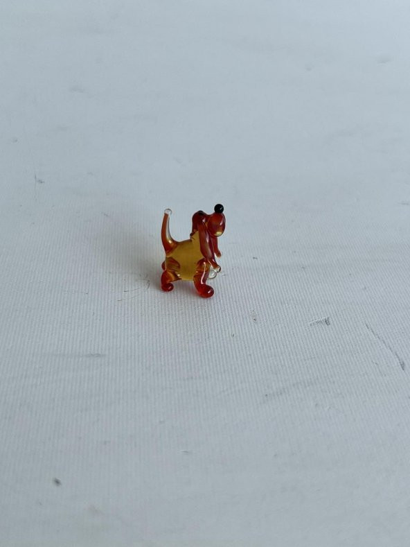 El Yapımı Mini Murano Cam Köpek Biblo A118-03 - 4
