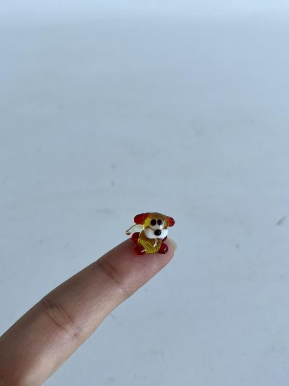 El Yapımı Mini Murano Cam Köpek Biblo A120-01 - Resim 2