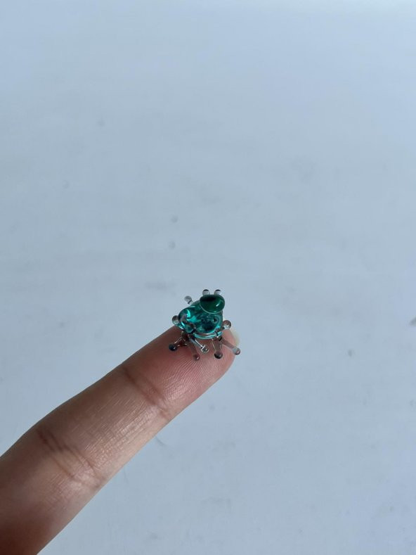 El Yapımı Mini Murano Cam Kurbağa Biblo A121-02 - Resim 2