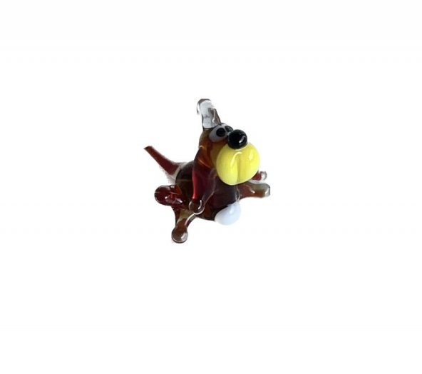 El Yapımı Mini Murano Cam Köpek Biblo A123-05