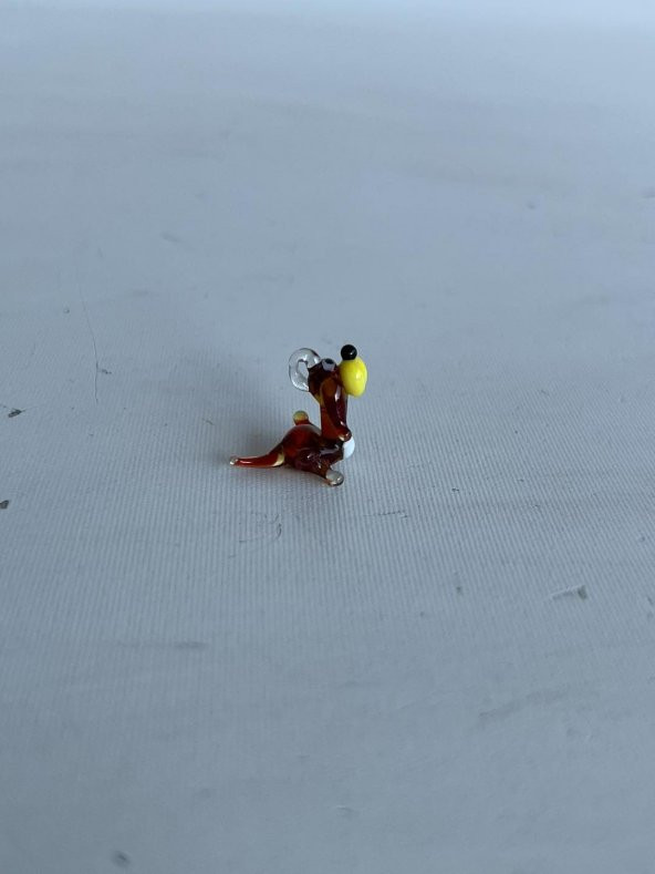 El Yapımı Mini Murano Cam Köpek Biblo A123-05 - 3