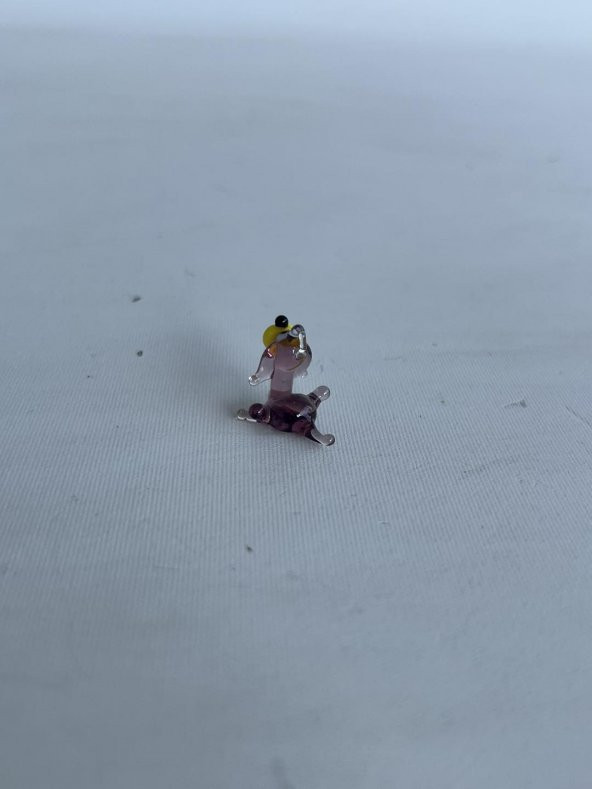 El Yapımı Mini Murano Cam Köpek Biblo A124-01 - Resim 5