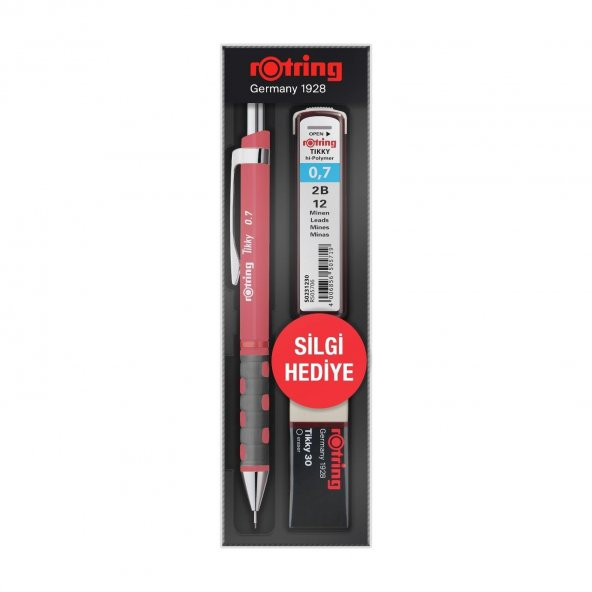 Rotring Tikky Okul Seti Uç+ Silgi Hediyeli Versatil Seti 0.7 MM Uçlu Kalem Gül Kurusu