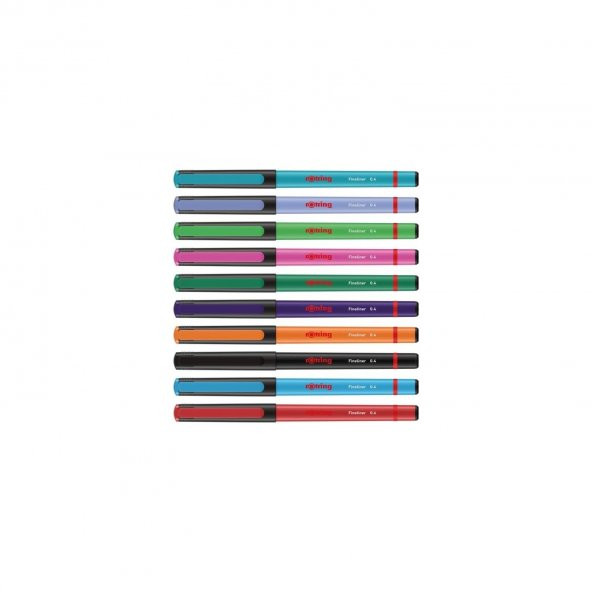 Rotring Liner Fineliner Karışık Renk Keçe Uçlu Kalem 10 Renk - 2