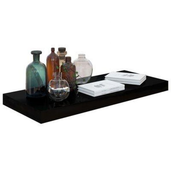 T.Concept Dekoratif, Dikdörtgen Duvar Köşe Rafı Siyah 60 Cm - 4
