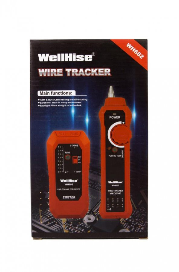 WellHise WH682 Kablo Bulucu Kablo Test Cihazı BiliBili Wire Tracker Çantalı - 4