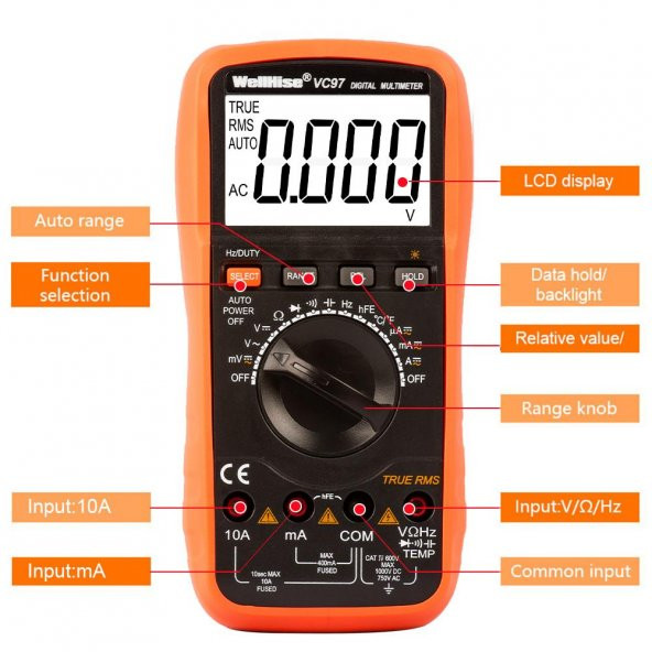 WellHise VC97 Dijital Multimetre Avometre TRUE RMS - 7