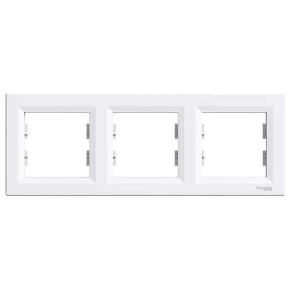 Schneider Eph5800321 Asfora Beyaz Üçlü Yatay Çerçeve - 1