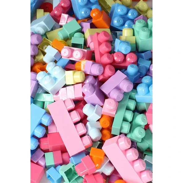 2915 Play Blox Pastel Blok Yapı Oyuncakları 56 Parça ,Saklama Çantalı ,1 Yaş ve Üzeri - Resim 3