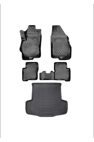 Peugeot 301 2022 Bagaj Havuzu + Siyah 3D Paspas