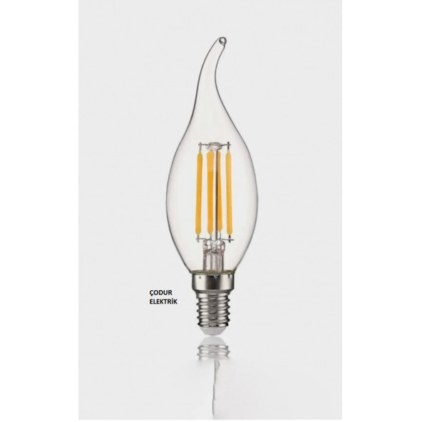 Osaka Light Flemanlı 3Watt E14 Duylu 3000Kelvin Gün Işığı 270Lm Kıvrık Şeffaf Buji Ampul A+Enerji