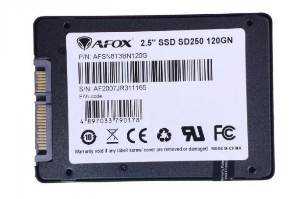 AFOX SSD 120GB 2.5 550-470MB/S  SATA3 3D TLC SD250-120GN - 2