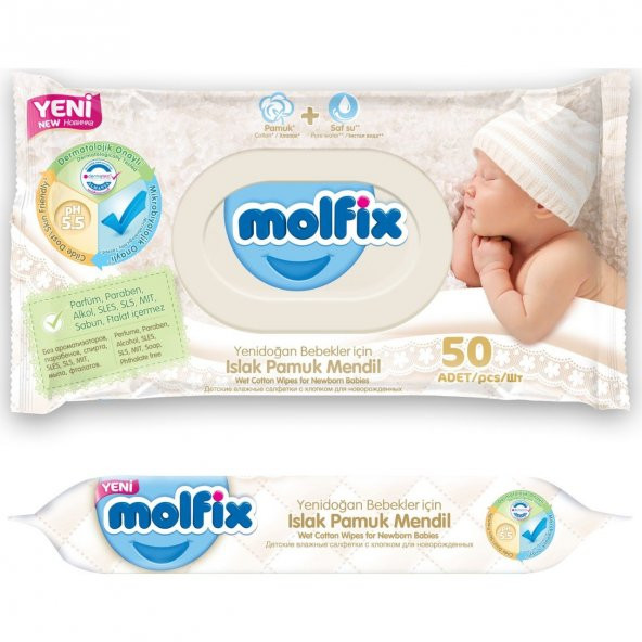 Molfix Islak Havlu 50Li Yenıdoğan Izotenik Sulu