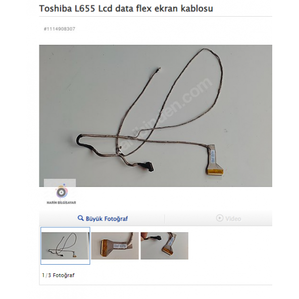 Toshiba L655 Lcd data flex ekran kablosu