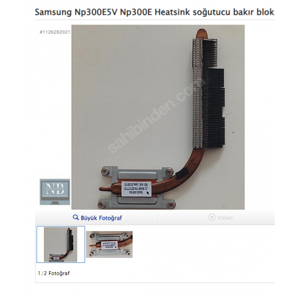 Samsung Np300E5V Np300E Heatsink soğutucu bakır blok BA62-00819A