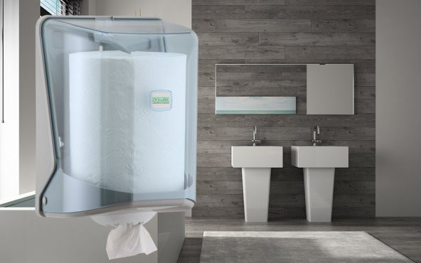 Şeker Portakalım Vialli OG1T Maxi Centerfeed İçten Çekmeli Kağıt Havlu Dispenseri Aparatı Şeffaf