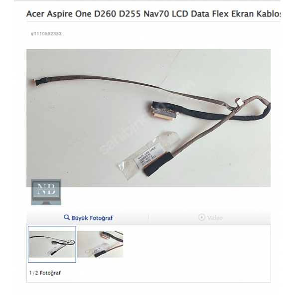 Acer Aspire One D260 D255 Nav70 LCD Data Flex Ekran Kablosu