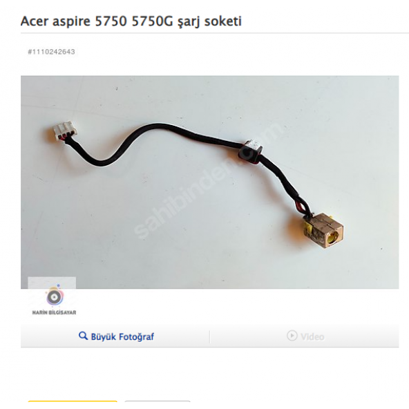 Acer aspire 5750 5750G şarj soketi