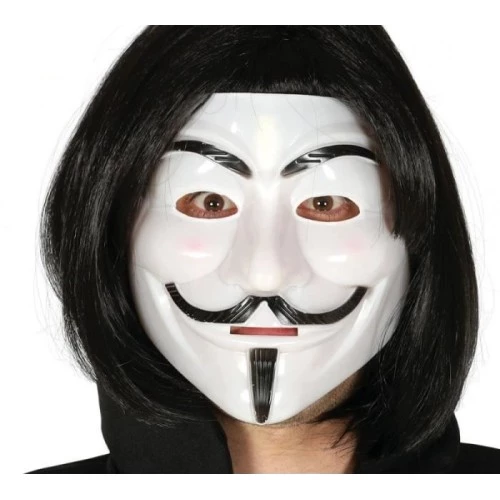 Justcheapstore Siyah Renk Kısa Saç ve V For Vendetta Maskesi