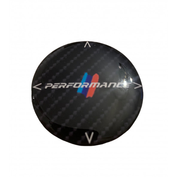 BMW PERFORMANCE LOGOLU MULTIMEDYA DÜĞME ÜZERİ STICKER (SİYAH 45 MM) ürün görseli