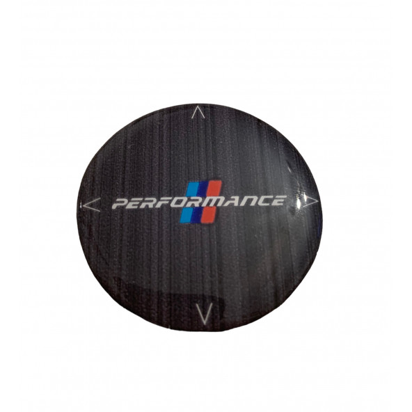 BMW PERFORMANCE LOGOLU MULTIMEDYA DÜĞME ÜZERİ STICKER (K.GRİ 45 MM) ürün görseli