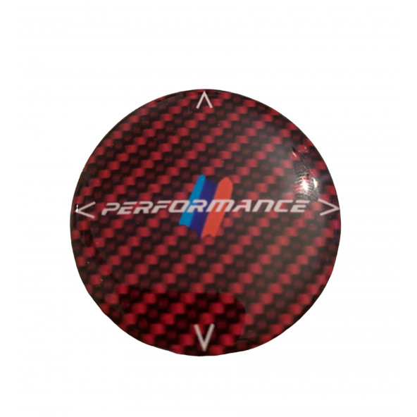 BMW PERFORMANCE LOGOLU MULTIMEDYA DÜĞME ÜZERİ STICKER (BORDO 45 MM) ürün görseli
