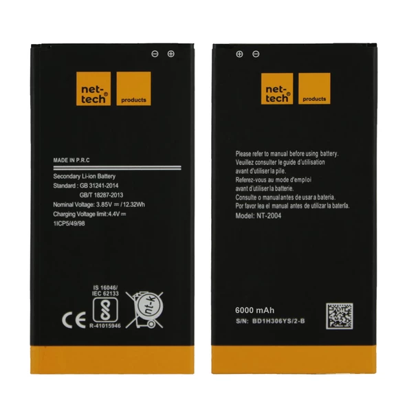 Samsung Galaxy G610 J7 Prime Uyumlu Nettech 3000 MAh Batarya