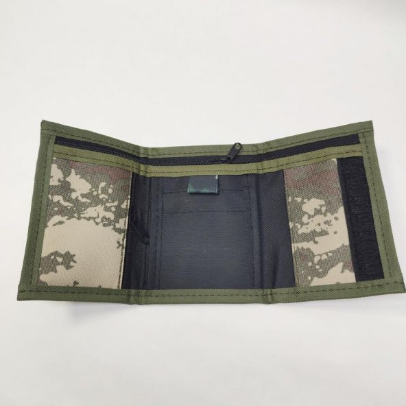 Haki Renk Kamuflajlı Su Geçirmez Kumaş Cüzdan - 4