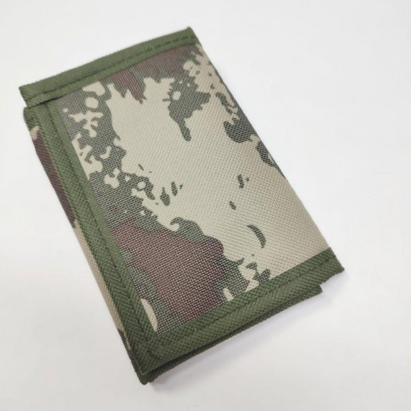 Haki Renk Kamuflajlı Su Geçirmez Kumaş Cüzdan - 6