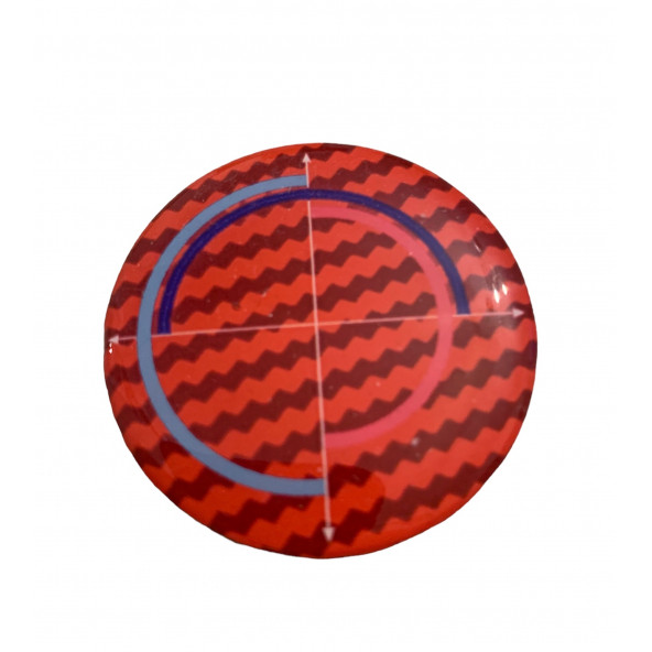 BMW KARBON GÖRÜNÜM MULTIMEDYA DÜĞME ÜZERİ STICKER (KIRMIZI 45 MM) ürün görseli