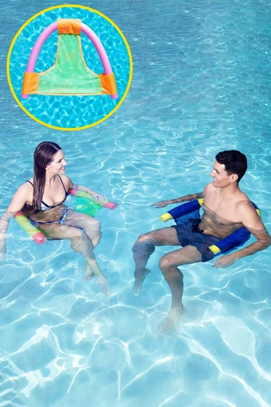 Şeker Portakalım 1 Adet Pembe Swimchair Fileli Deniz Havuz Sandalyesi Koltuğu - 3