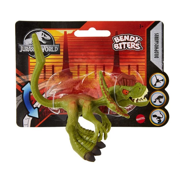 Jurassic World Dinozor Figür Dilophosaurus Bendy Biters Mattel Lisanslı Orjinal Oyuncak