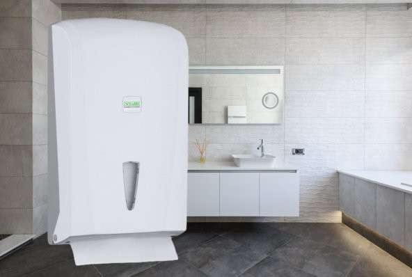 Şeker Portakalım Vialli K21 Banyo Mutfak Lavabo Pratik Z Katlı Kağıt Havlu Dispenseri 400 lü Beyaz