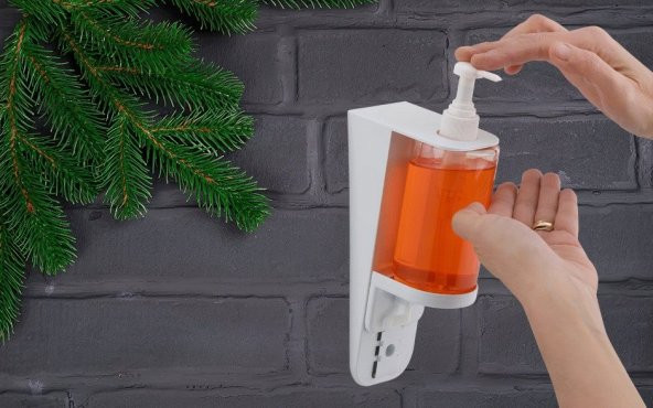 Şeker Portakalım Vialli S7 Hazneli Sıvı Sabun Deterjan Şampuan Dezenfektan Dispenseri 300 ml Şeffaf
