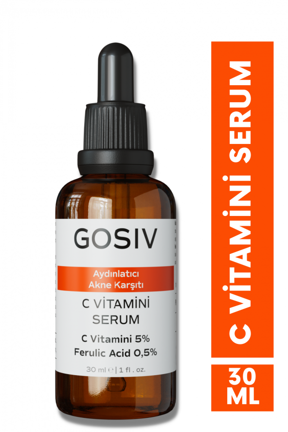 Aydınlatıcı Ve Akne Karşıtı C Vitamini Serum 30 ml (c Vitamini 5 + Ferulic Acid 0,5)