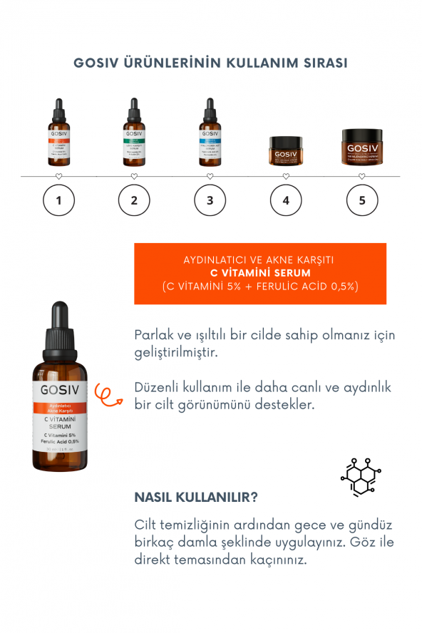 Aydınlatıcı Ve Akne Karşıtı C Vitamini Serum 30 ml (c Vitamini 5 + Ferulic Acid 0,5) - 5