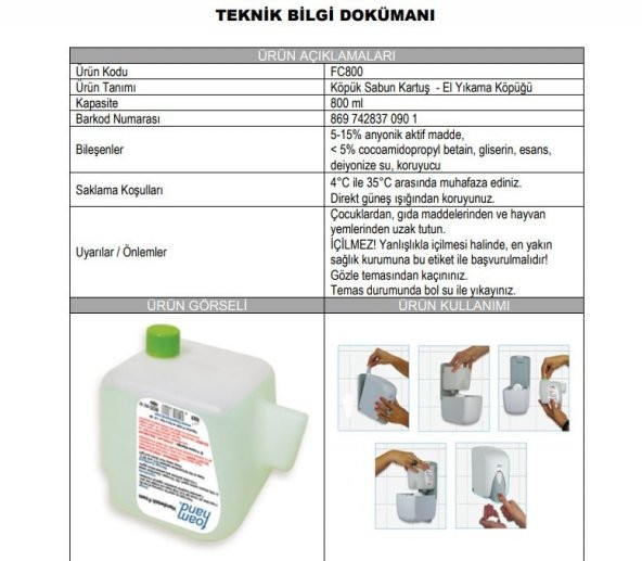 Şeker Portakalım Vialli FC800 Foamhand Köpük Sabun 800 Ml. Yedek Dolu Kartuş - 3