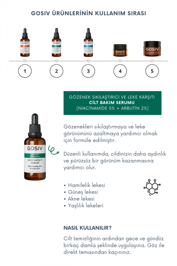 Gözenek Sıkılaştırıcı ve Leke Karşıtı Cilt Bakım Serumu 30 ml (Niacinamide 5 + Arbutin 2) - 4