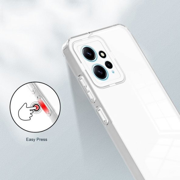 Xiaomi Redmi Note 12 4G Kılıf Kamera Korumalı Silikon Şeffaf Arka Kapak - 4