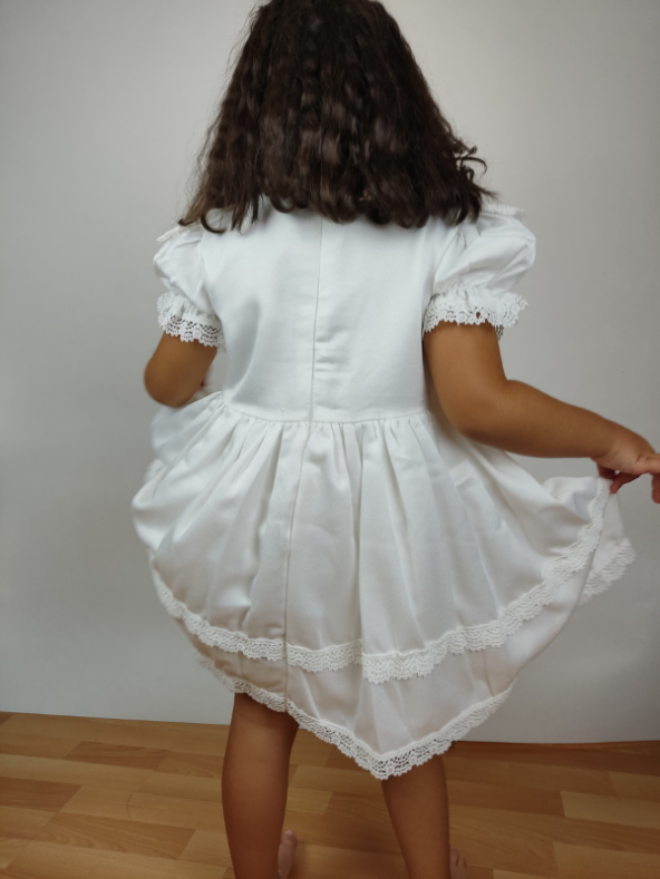 Kız Bebek Beyaz Elbise Doğum Günü Elbisesi ID:578 - Resim 2